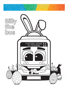 Billy the bus colouring in sheet