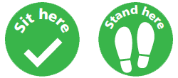 Graphics depicting No dot no spot stickers