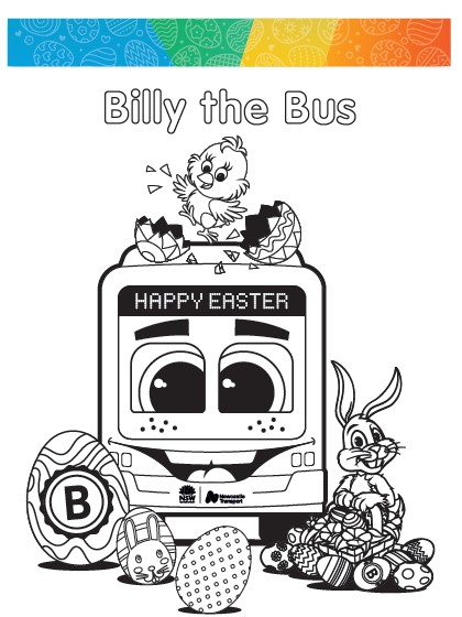 Billy the bus colouring in sheet