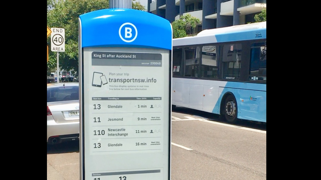 E-paper technology brings real time updates to Newcastle bus stops