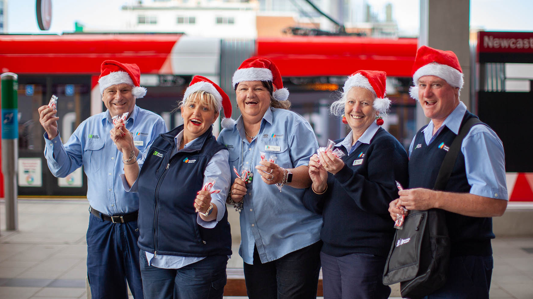 Newcastle Transport employees enjoying christmas