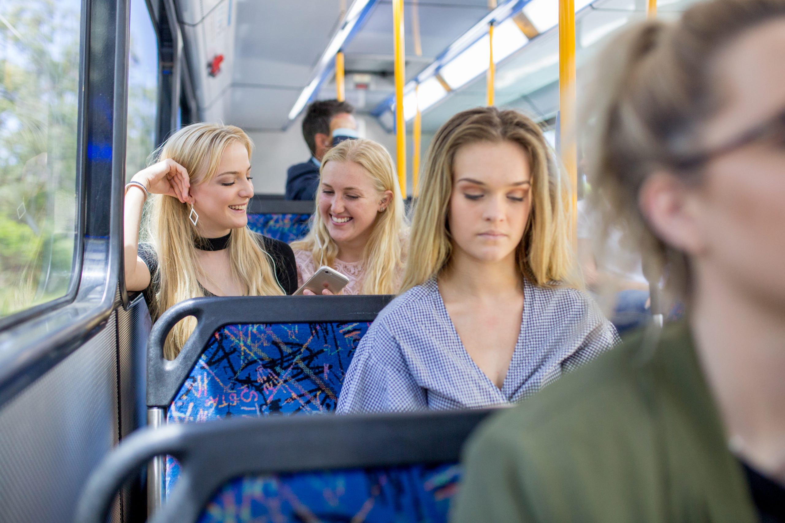 Passengers sitting in bus