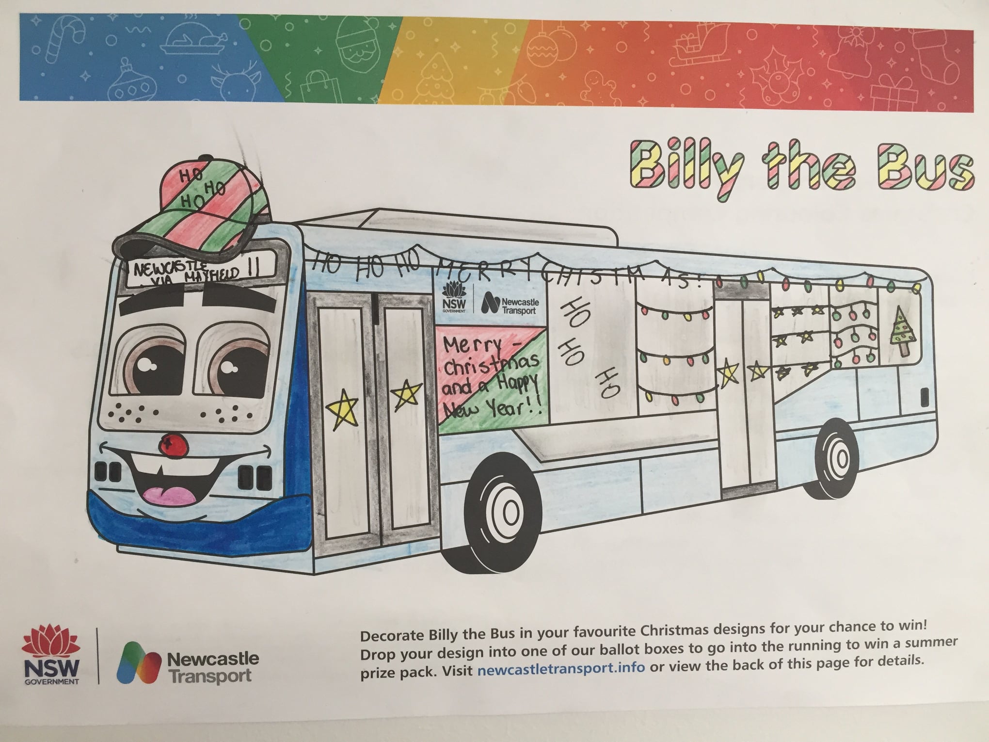 Billy the Bus Coloured in