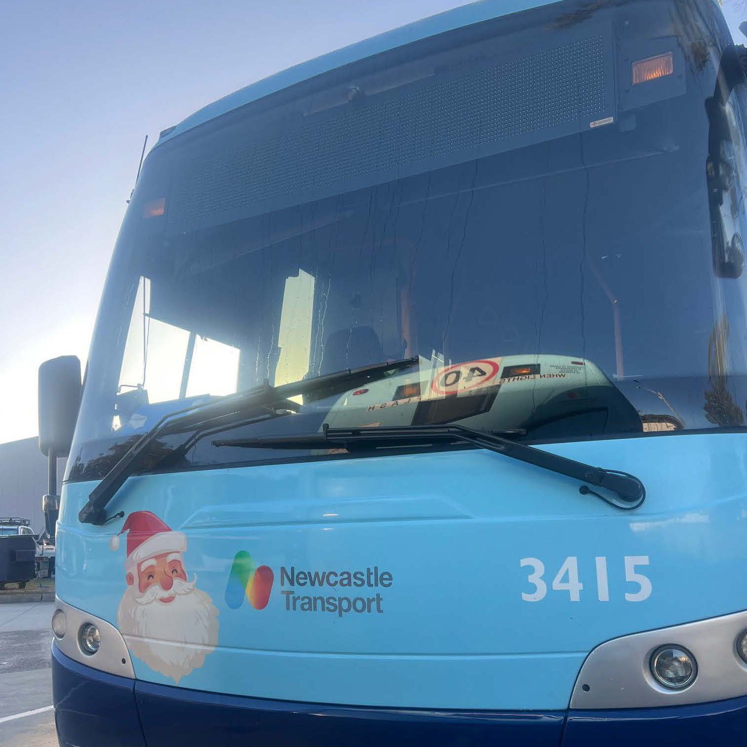 On Demand bus with Santa decal