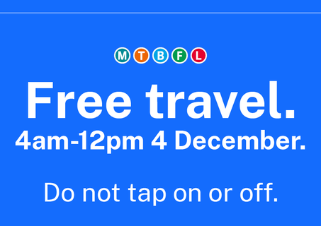Free travel 4am - 12pm 4 December
