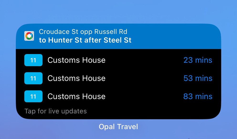 Opal Travel Departure Widget: Real-Time Updates on Your Home Screen